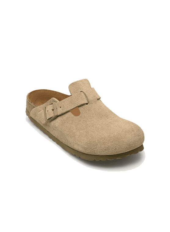 Boston Suede Leather Narrow Khaki